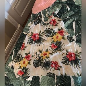New Puanani Hawaiian dress- White with Red and Yellow Flowers